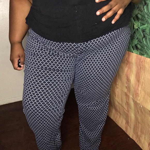 Navy Patterned Slacks - Picture 2 of 3